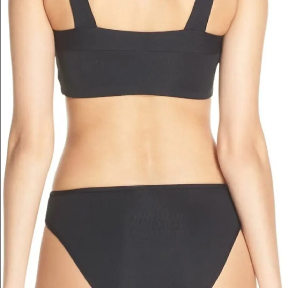 L Space Pointelle Rib Lee‎ Lee Bikini Top Black Size Small NWOT
